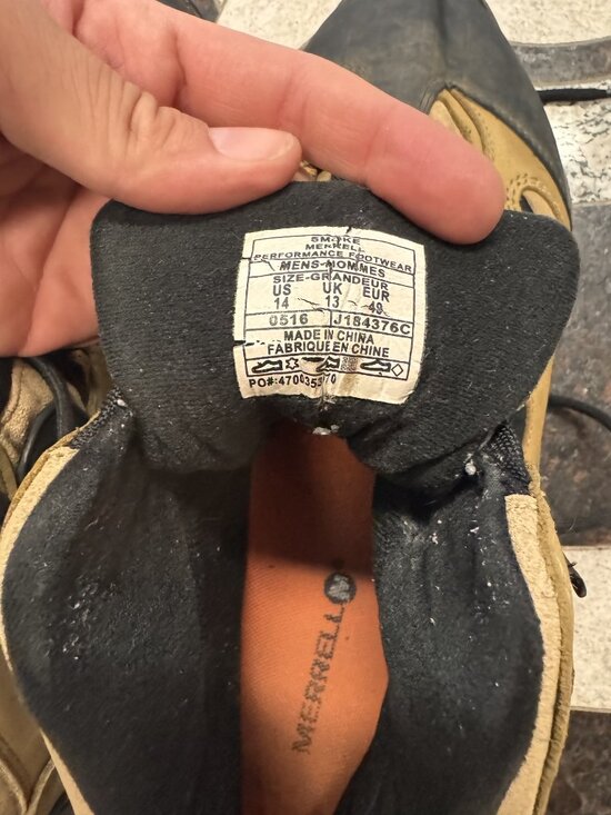 Merrell Smoke Hiking Boots Tan Nubuck Size 14 main image 4
